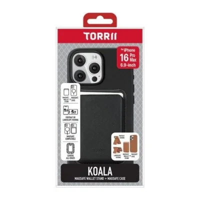 Cover Iphone 16 Pro Max Magsafe Case + Wallet Stand Torrii Koala - Black